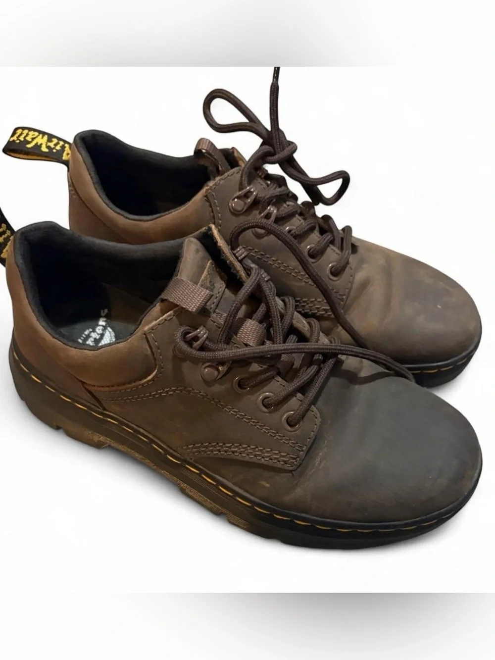 Dr. Martens Men's Brown Leather Lace-Up Oxfords